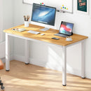 120cm Teak Wood White High Gloss Finish Desk Stability