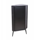 Modern 3-Tier Corner Storage Cabinet with Tempered Glass Doors, Removeable Shelves & Metal Frame - Freestanding Space-Saving Organizer for Bathroom, Kitchen, Bedroom, Living Room, or Small Spaces