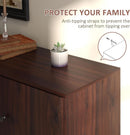 Rustic Brown Sideboard Buffet Cabinet With Three Drawers