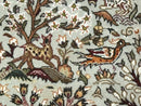 Wonderful Persian Tabriz Rug 3x5, Tree of Life, Animal Pictorials, Birds, Wool & Silk Highlights, Fine 330 KPSI