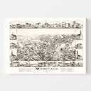 Vintage Map of Mansfield, Massachusetts 1888