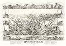 Vintage Map of Mansfield, Massachusetts 1888