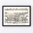 Vintage Map of Mansfield, Massachusetts 1888
