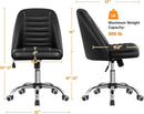 Armless PU Leather Office Chair Adjustable Height Black