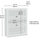 Three Shelf Bookcase Chalked Chestnut Finish With Adjustable Shelves