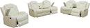 Power Recliner Set With LED Lights And USB Charging Ivory White