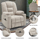 Power Lift Recliner Chair with Massage and Heat for Elderly, Overstuffed Wide Recliners, Heavy Duty Motion Mechanism with USB and Type C Ports, 2 Steel Cup Holders, Beige