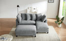 Modern L-Shaped Sectional Sofa with Storage, Movable Ottoman, and Throw Pillows, Grey Chenille, 83'