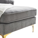 82.6' Modern Sectional Sofas Couches Velvet L Shaped Couches for Living Room, Bedroom(Old SKU:SG000980AAE), Light Grey