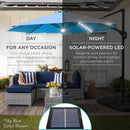 10 Foot Solar LED Cantilever Patio Umbrella With 360 Degree Rotation And Integrated Lights