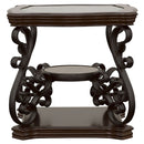 Laney 1-shelf Glass Top Square End Table Deep Merlot