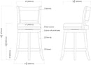 Swivel Bar Stool 29 Inch Cappuccino Faux Leather Upholstery