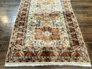 Turkish Kazak Rug 4x6, Geometric Medallions, Vintage Handmade Wool Carpet