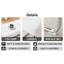 White shoe changing stool, silver metal legs, sofa stool dining chair, suitable for bedroom, fitting room, storage room, dining room, living room. 005