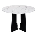 5-Piece Round Dining Table set, 43-Inch Modern Dining Table and 4 Upholstered Chairs for Dining Room, Kitchen Room, Living Room, Easy Assembly