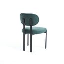 Modern Dining Room Chairs Set of 2, Mid-Century Upholstered Boucle Kitchen Dining Chairs with Black Metal Legs