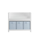 Bookshelf With 3 Tier Front Facing Storage And 3 Bins, Toddler Bookcase For Playroom - White