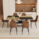 71 Inch Weathered Brown Premium Rustic Dining Table Set