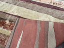 Modern Tibetan Rug 8x11 Nepali Carpet, Shiny Velvely Soft Wool and Silk, Contemporary Hand Knotted Rug, Striped Design, Wool Area Rug 8 x 11