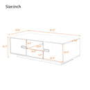 U-Can Modern High Glossy Rectangle Coffee Table, Stylish Center Table with Storage Space, Accent Furniture with 16 Color LED Lights for Living Room