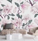 Stylish Modern Pink Magnolia Wallpaper