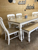 Thin Spindle Leg Bench