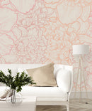 Peonies Outline Wallpaper