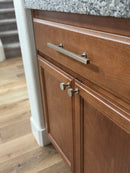 Lew's Square Bar Cabinet Knobs and Pulls in Brushed Nickel