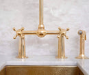 Elegant Brass Bridge-Style Kitchen Faucet