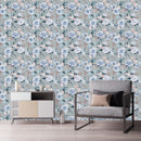 Grey Wallpaper with Roses