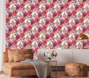 Voguish Pink Flowers Wallpaper Chic