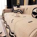 Chenille Sofa Throw Cover, Textured Chevron Decorative Couch Blanket for Living Room
