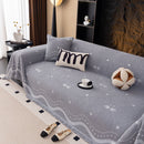 Luxurious Jacquard Couch Cover, Snag-Resistant Pet Friendly Couch Throw with Fringe