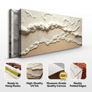 Beige Abstract Ocean Waves Wall Art