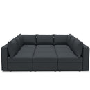 Ainfox 9 Seats + 9 Sides Modular Sectional Sofa Sleeper Sofa Flannel Sofa with Storage Seat