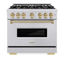 ZLINE 36" Classic Gas Range, Convection Gas Oven Stainless Steel, Champagne Bronze CGRZ-36-CB