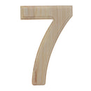 Unfinished Wooden Arial Font Number 7 (Seven) 6.25 Inches