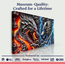 3D Dragon and Wolf Wall Art IV