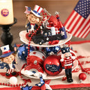 USA Flag Inspired Patriotic Ornament Set, 70pc Red White Blue Baubles
