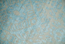 2.6x8 Fine Hand Knotted Camel and Blue Traditional Persian Style Antique Wool and Silk Rug