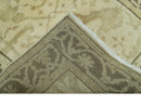 Beige And Brown Traditional Oushak Design Hand Knotted 3x5 Wool Area Rug