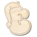 Unfinished Wood Layered Letter Santa Hat Tags | A-Z | 4 Piece | 6" Tall | 1/8" Wood | Wood Craft DIY
