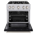 ZLINE 30" Select Gas Range Convection Gas Oven Stainless Steel Black Matte Door HGR-BLM-30