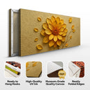 Golden Dandelion Minimalist Abstract Wall Art IV