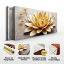 Golden Lotus Minimalist Abstract Wall Art II