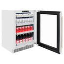 ZLINE 24" Touchstone 151 Can Beverage Fridge DuraSnow® Stainless Steel Glass Door And Champagne Bronze Handle RBSOZ-SN-24-CB