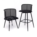IMLIL Black Rattan Swivel Dining Chair