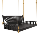 Keystone Amish Co. 5 Foot Sunburst Porch Swing Bed, Black Paint