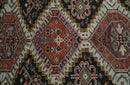 Hand Knotted Rust and Black Traditional Multi Size Wool Area Rug