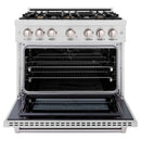 ZLINE 36" Select Gas Range Convection Gas Oven DuraSnow® Stainless Steel Brass Burners HGRS-BR-36